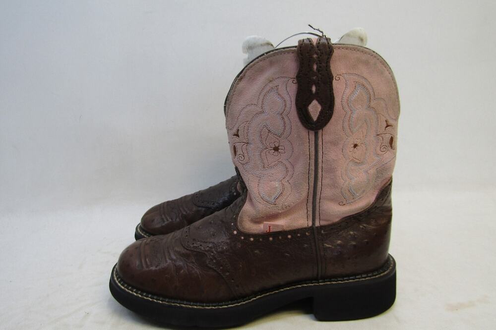 Justin Gypsy Womens Size 9.5 B Brown Pink Leather Cowboy Western Boots